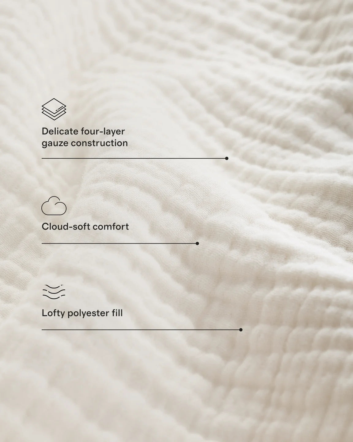 Organic Cotton Gauze Toddler Quilt & Sham Set - One Size / White