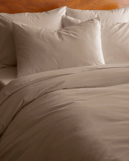 Organic Brushed Cotton Sham Set - Standard / Toffee