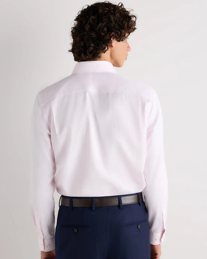 Supima Cotton Herringbone Dress Shirt - S / Blue Stripe