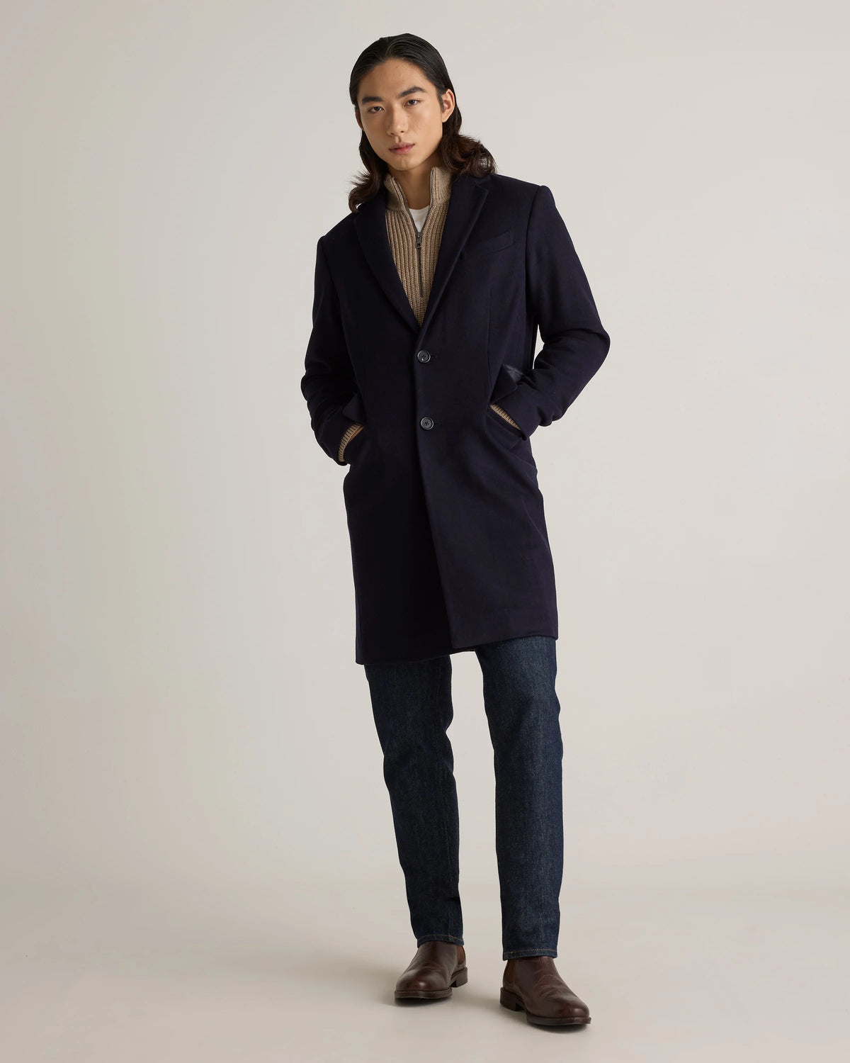 Italian Wool Overcoat - S / Heather Charcoal