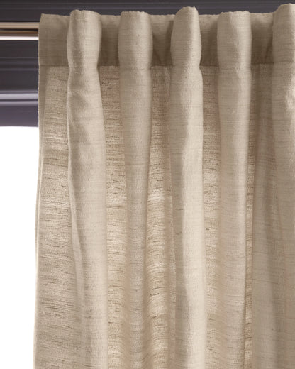 Raw Silk Curtain - Single Panel - 48x84 / Ivory