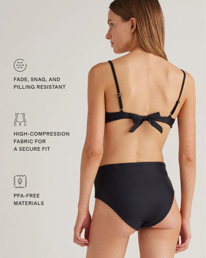 Italian High-Rise Bikini Bottom - XS / Black