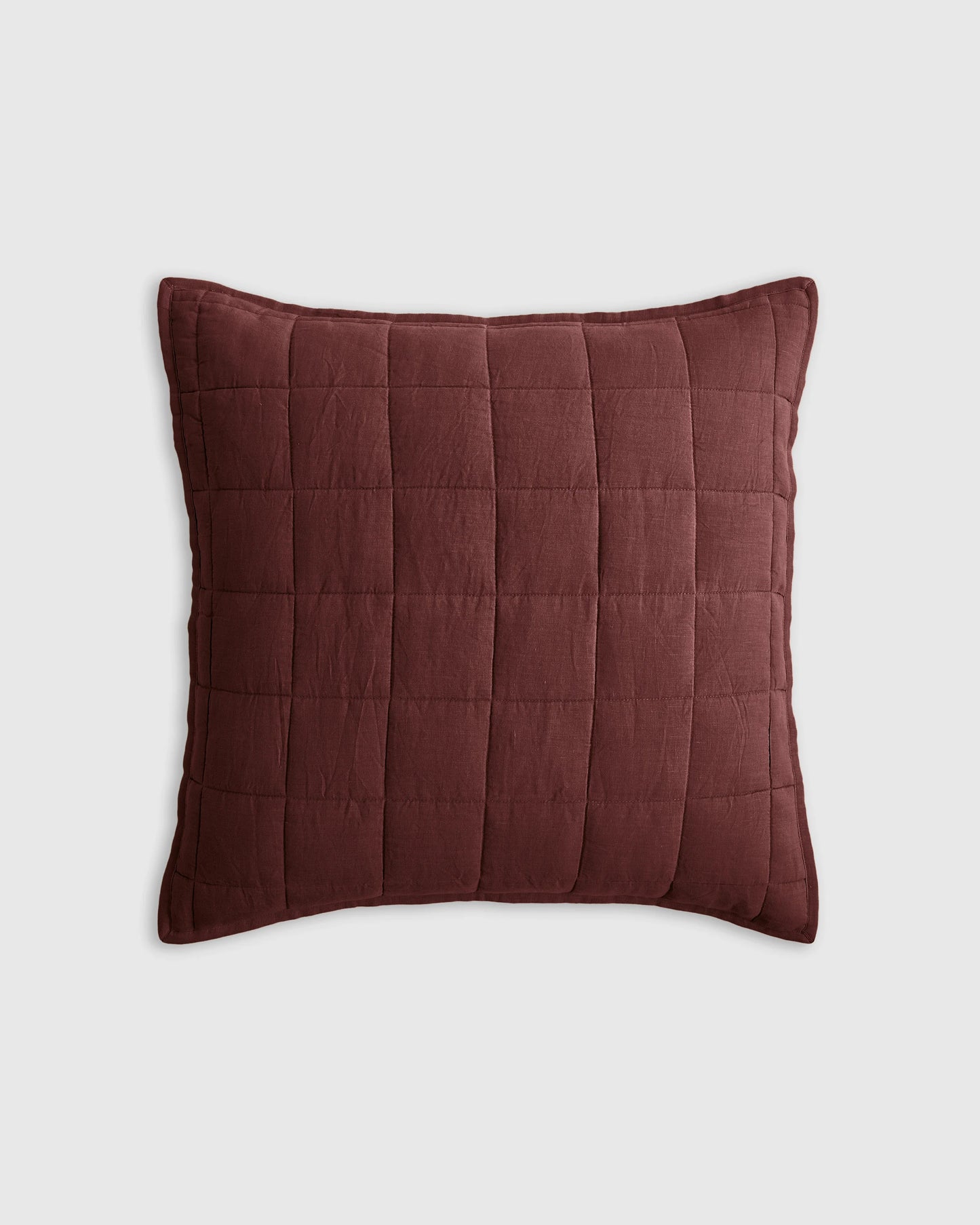 European Linen Box Quilted Euro Sham - Euro / Navy