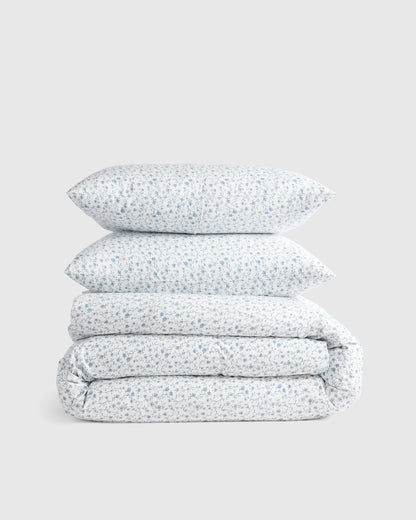 Organic Crisp Percale Duvet Cover Set - Twin / Espresso