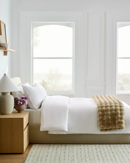 Organic Cotton Sateen Comforter Set - Twin / White
