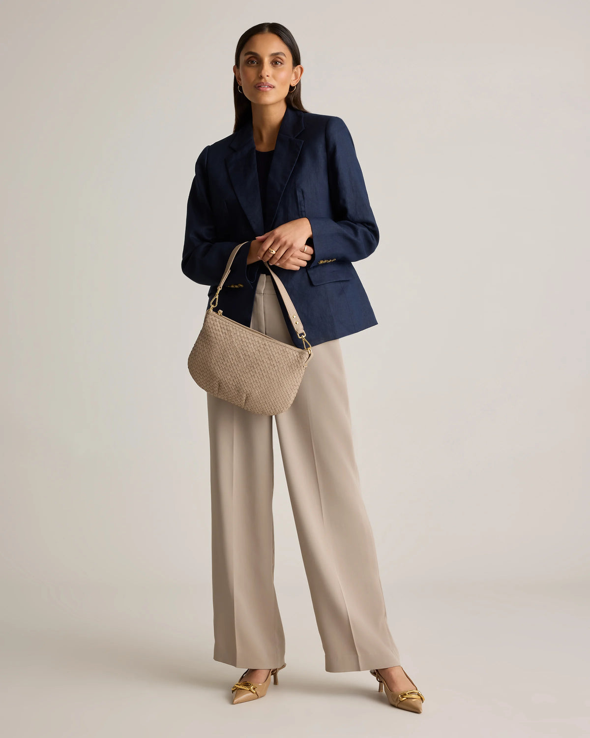 Sloane Handwoven Mini Shoulder Bag - One Size / Cognac