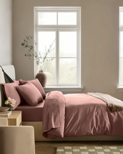 Organic Crisp Percale Duvet Cover - Twin / Ivory