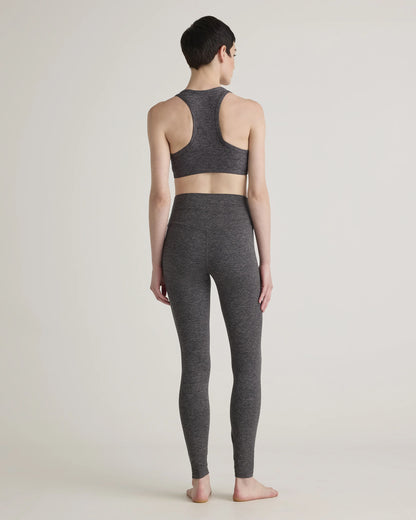 Ultra-Soft V-Neck Racerback Bra - XS / Heather Black