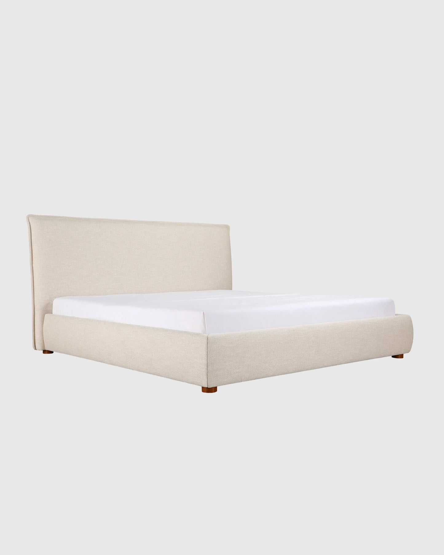 Tailored Edge Bed in Performance Linen - Queen / Light Grey