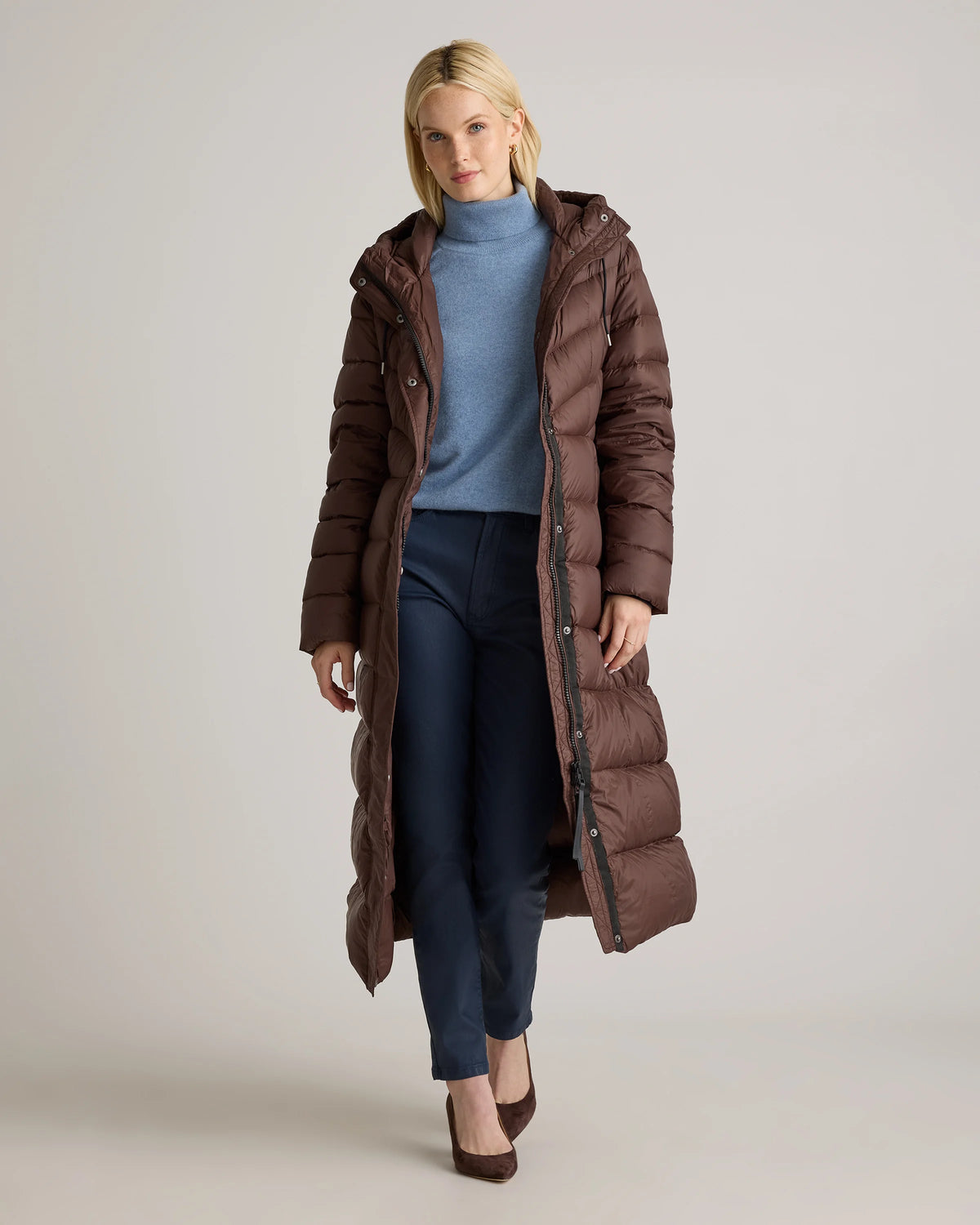 Responsible Down Belted Puffer Maxi Coat - XS / Morel Grey