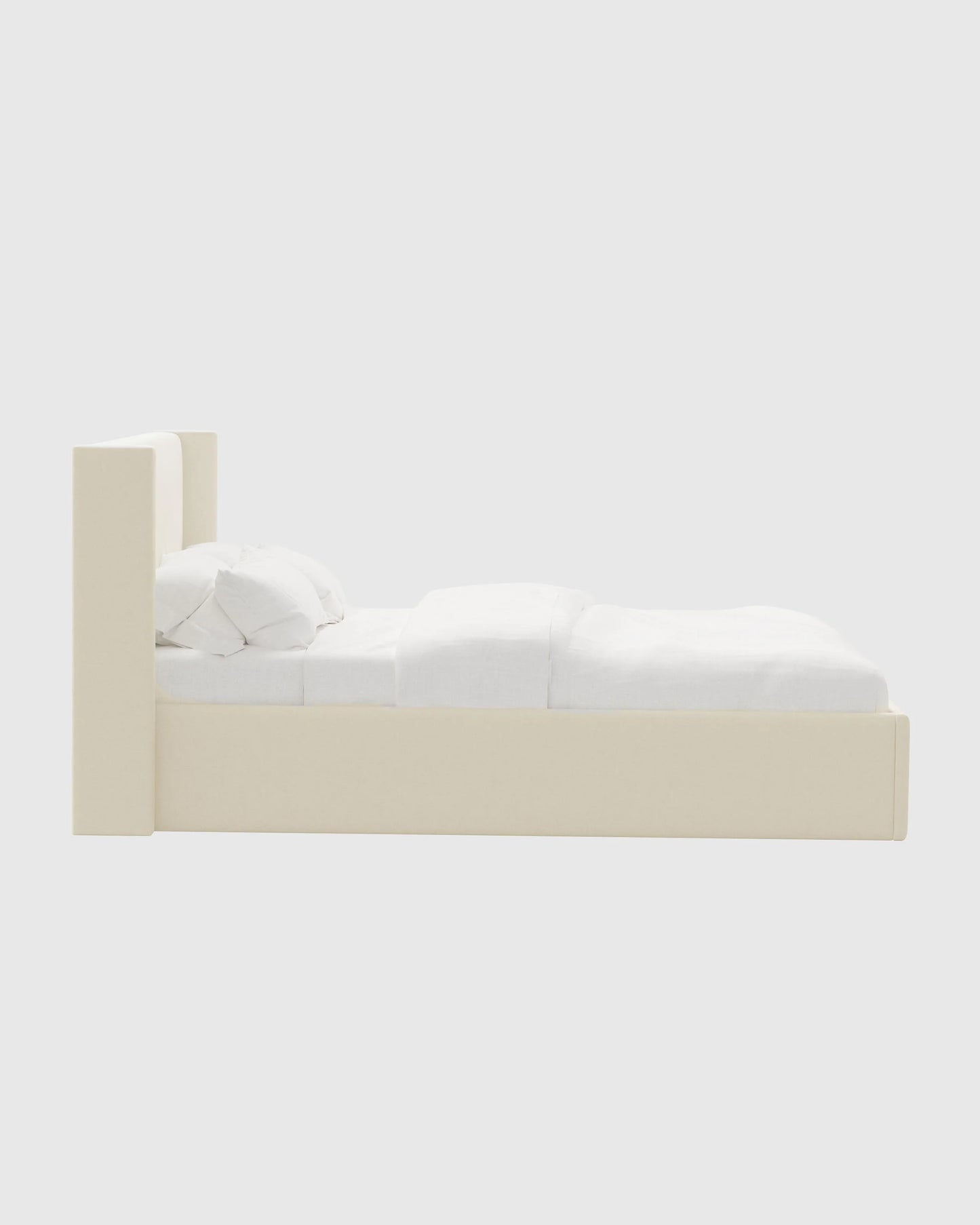 Wingback Bed in Performance Linen Blend - Full / Ivory