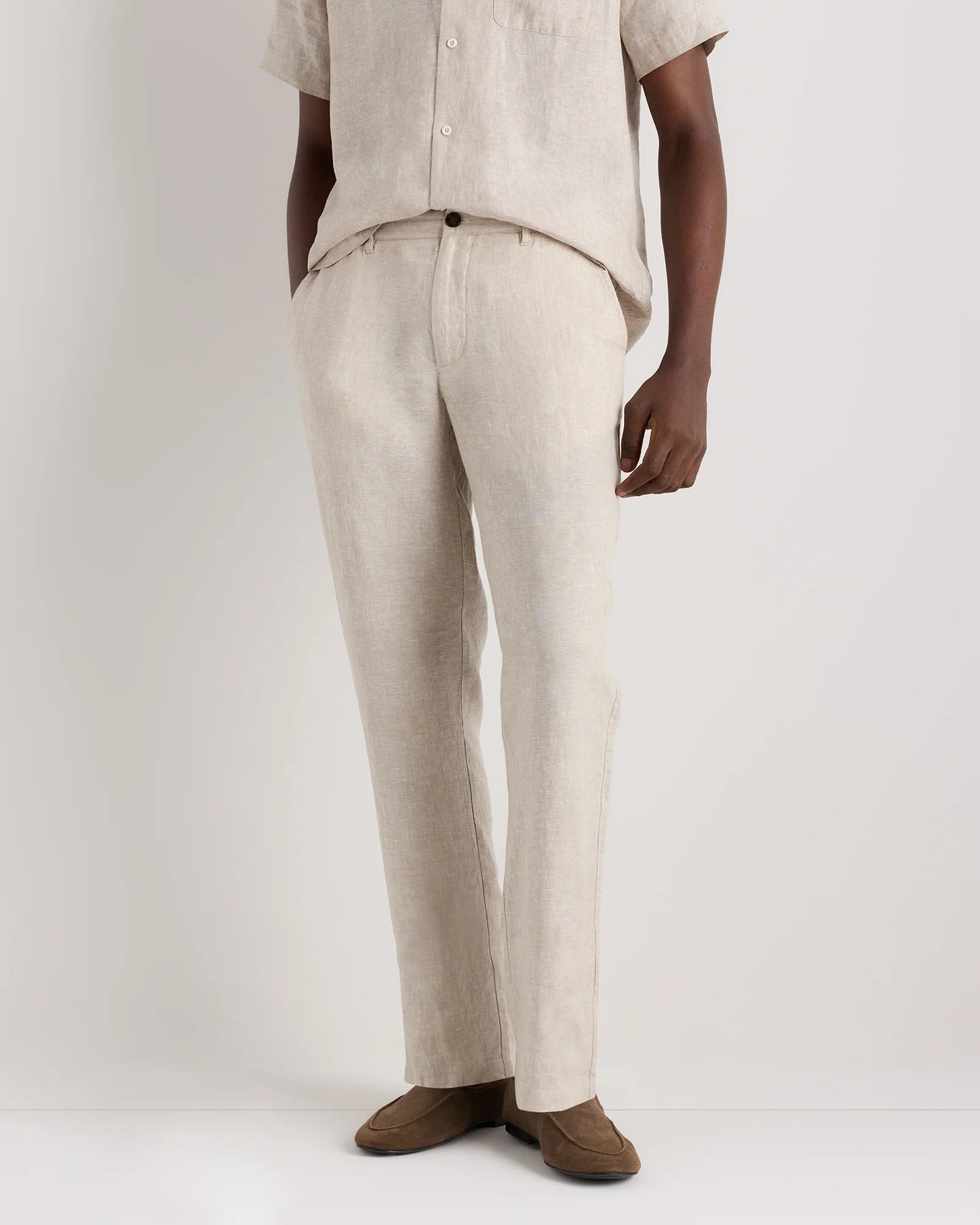 100% European Linen Trousers - 30X30 / Chambray Blue