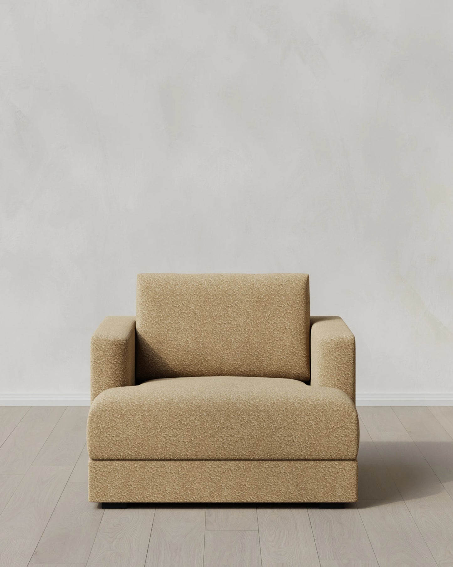 Sierra Curved Arm Accent Chair in Performance Boucle - One Size / Indigo