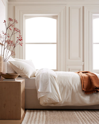 Organic Luxe Honeycomb Duvet Cover - Twin / Mineral