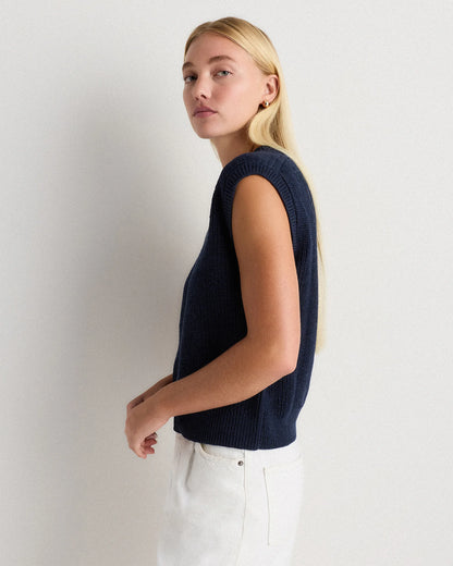 Cotton Linen Sweater Tank - XS / Canyon Burnt Orange
