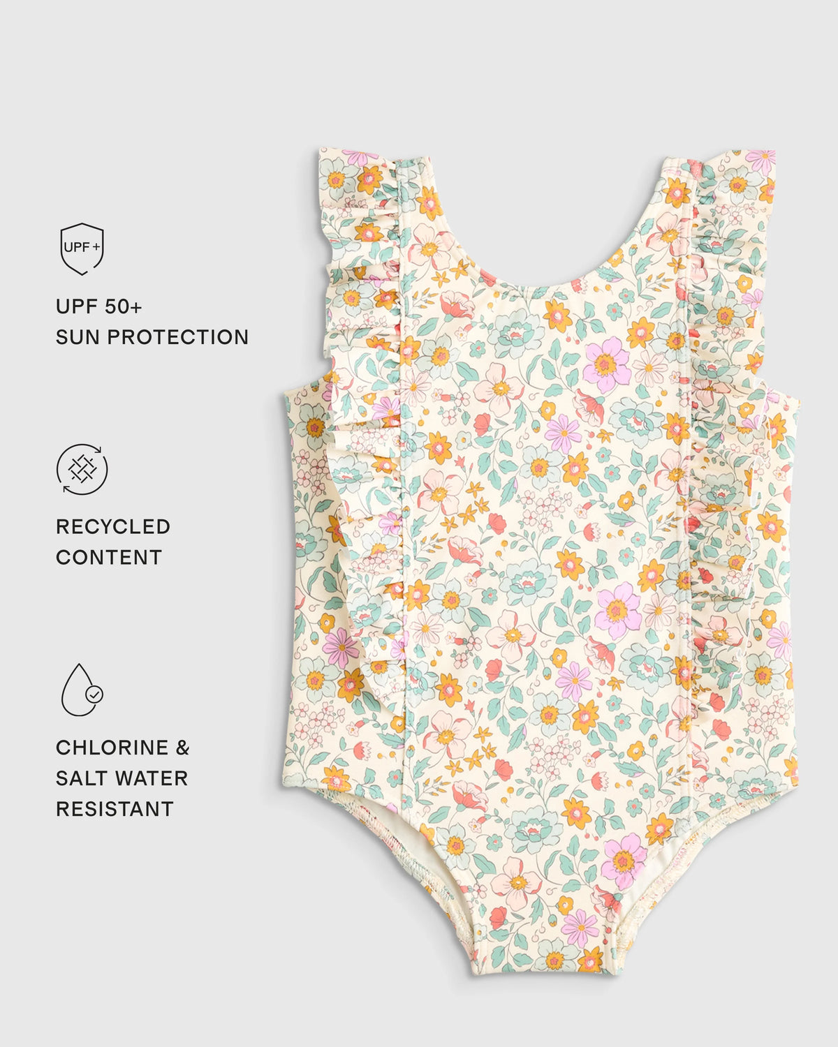 Ruffle One Piece Swimsuit - 0-3M / Pineapple