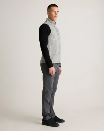 Sweater-Knit Fleece Full-Zip Vest - S / Heather Mineral Green