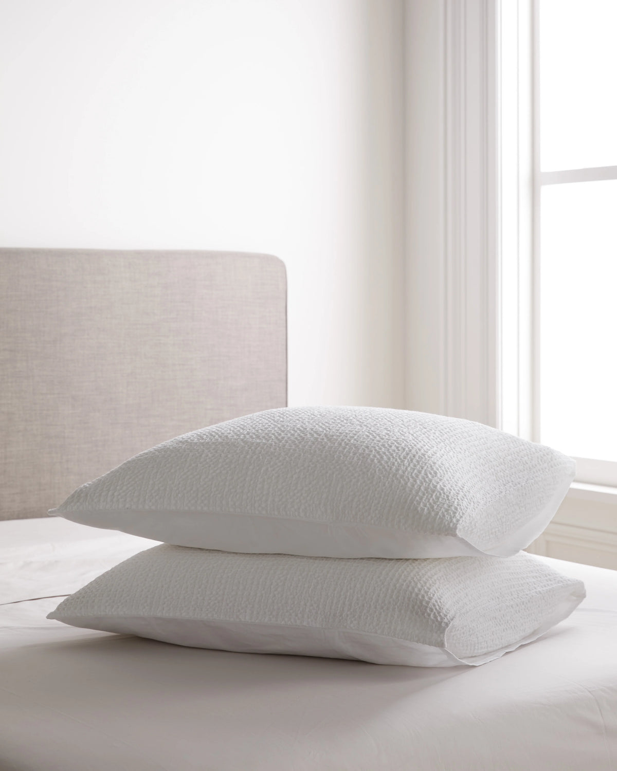 Organic Luxe Honeycomb Sham Set - Standard / Mineral