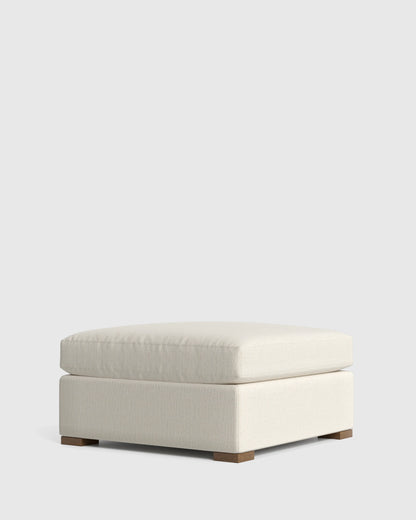 Hollis Slope Arm Ottoman in Performance Chenille Linen Blend - 37" / Snow