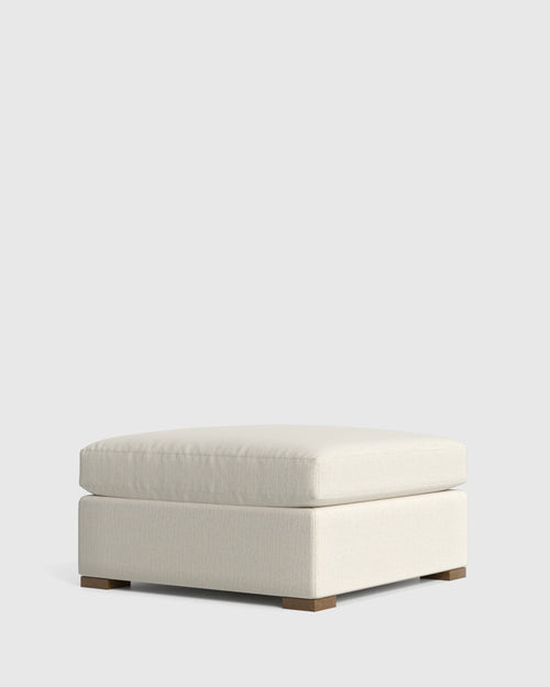 Hollis Slope Arm Ottoman in Performance Chenille Linen Blend - 37" / Snow