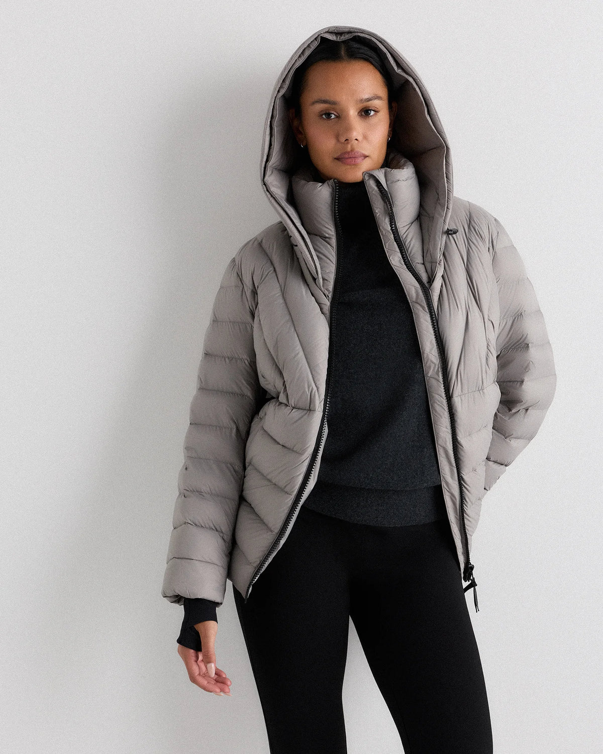 Responsible Down Belted Puffer Coat - XS / Hot Fudge