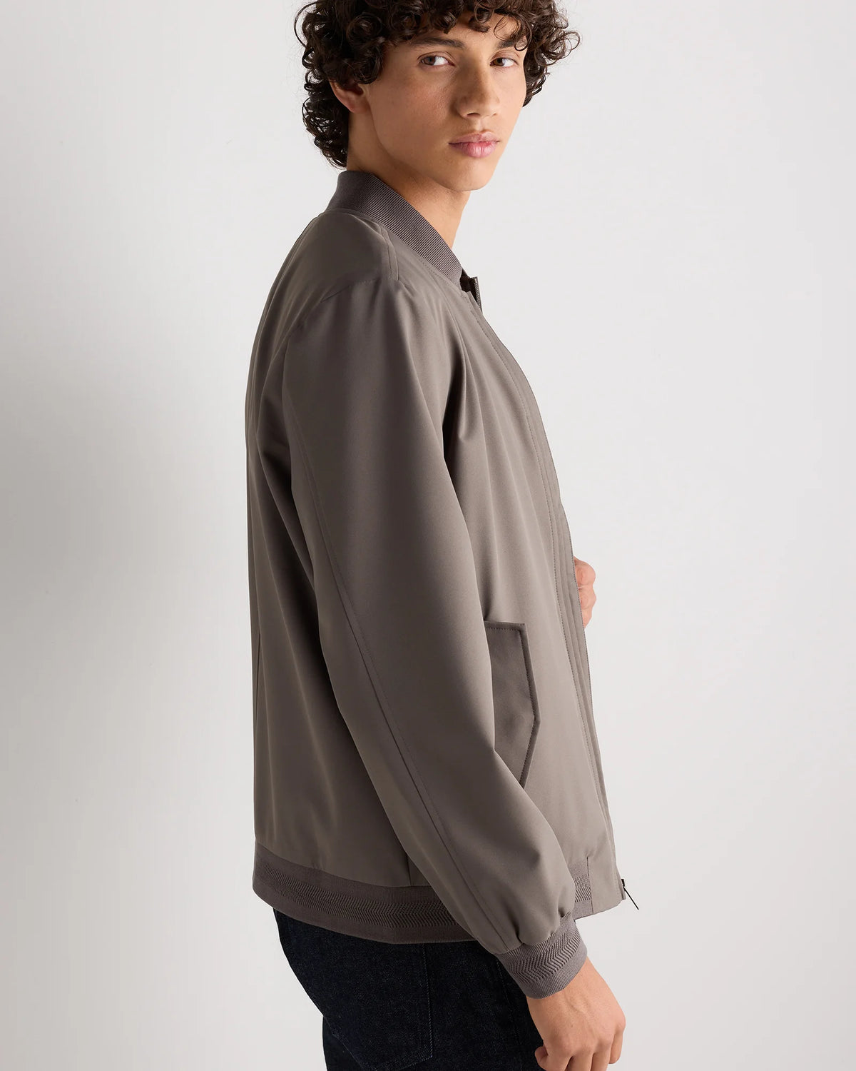 Water-Resistant Flex Bomber Jacket - S / Black