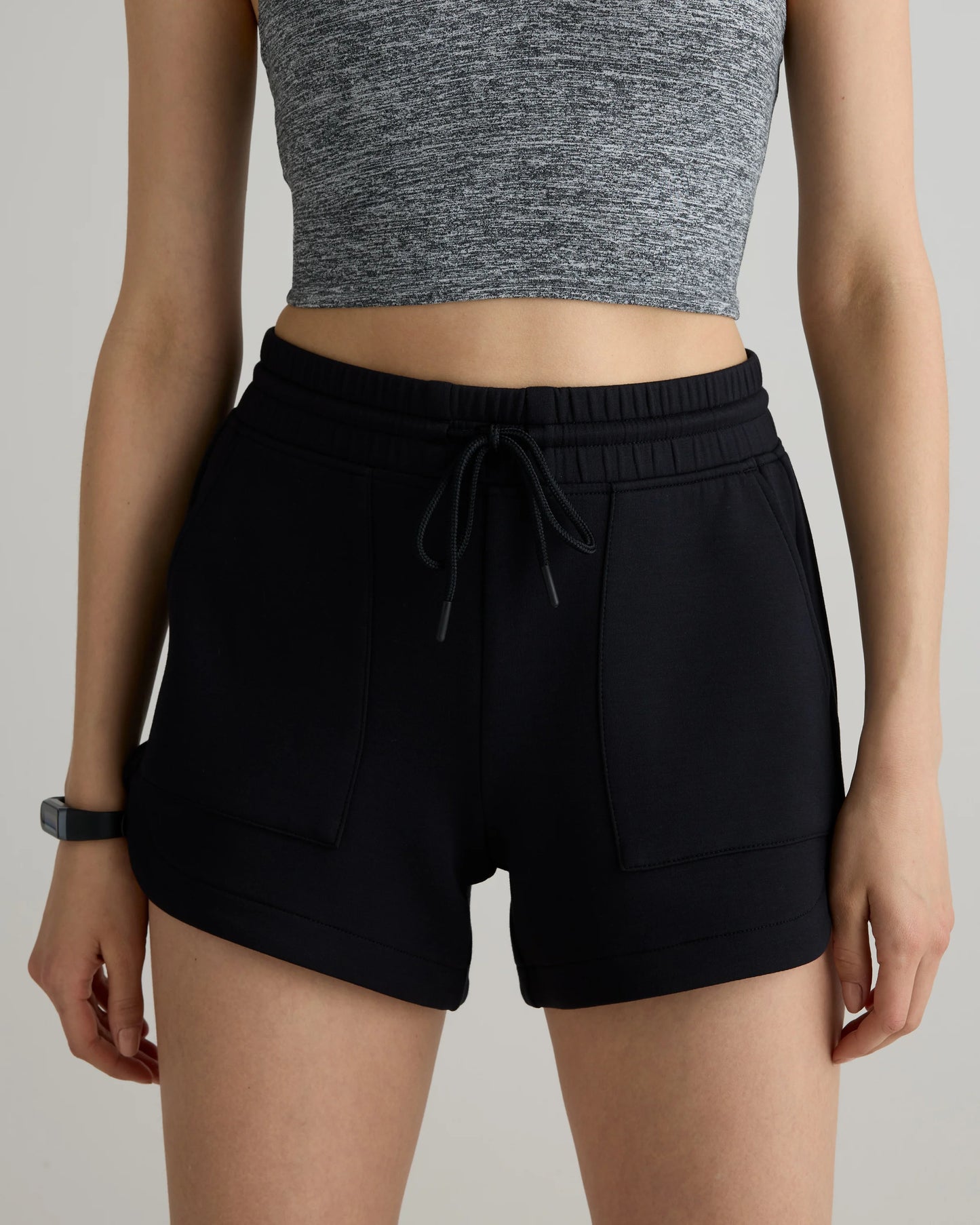 CloudComfort High-Rise Sweatshorts - XS / Pebble Beige