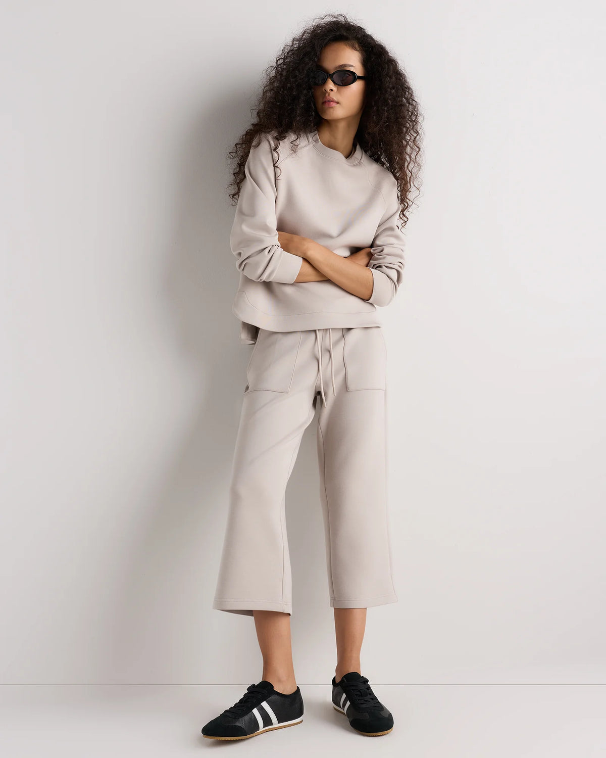 CloudComfort High-Rise Cropped Sweatpants - XS / Pebble Beige