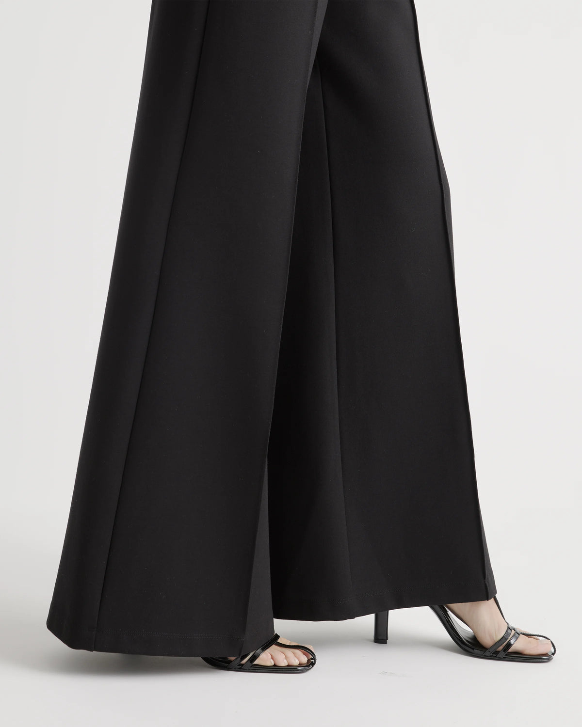 Ultra-Stretch Ponte Super Wide Leg Pants - XS / Black