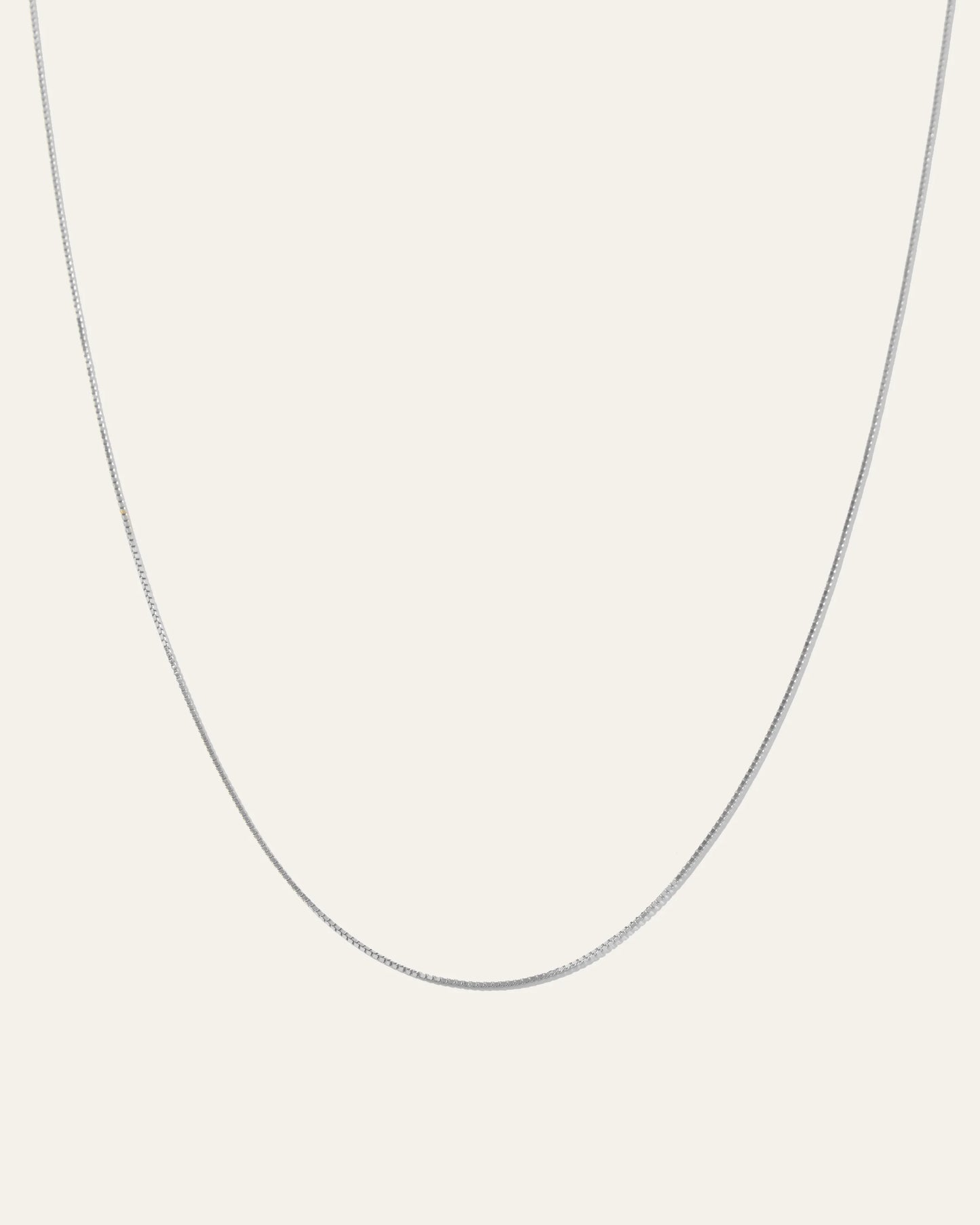 14K Gold Petite Box Chain Necklace - One Size / Yellow Gold