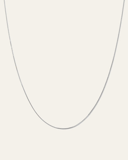 14K Gold Petite Box Chain Necklace - One Size / Yellow Gold