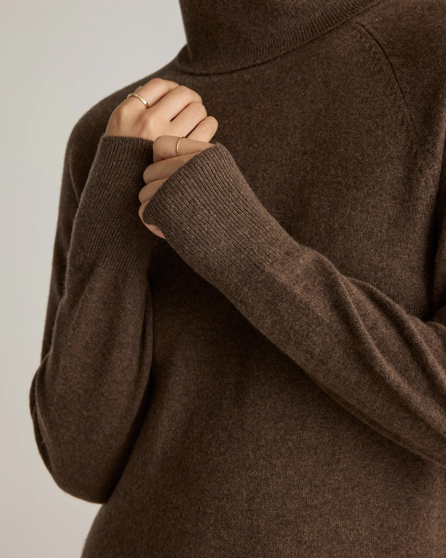 Mongolian Cashmere Turtleneck Sweater Dress - XS / Moss