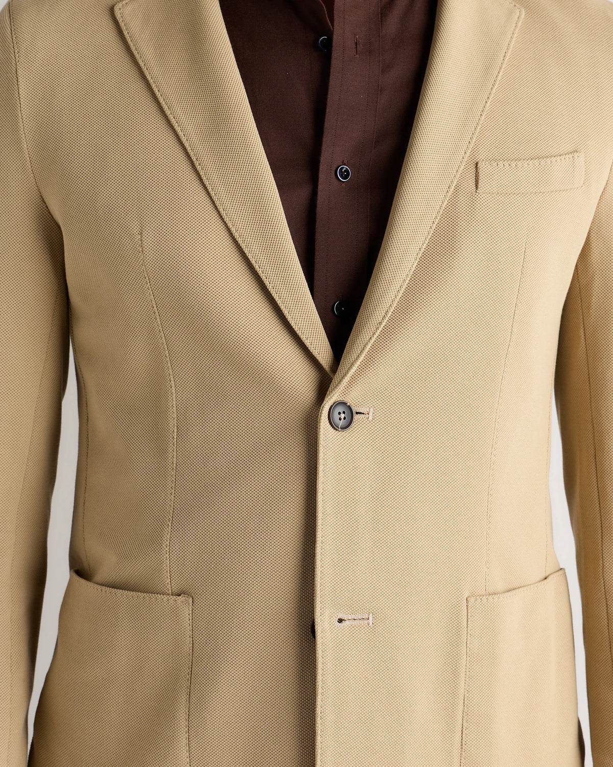 Cotton Pique Knit Blazer - XS / Heather Charcoal