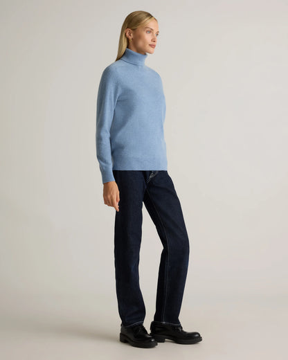 Mongolian Cashmere Turtleneck Sweater - XS / Heather Grey