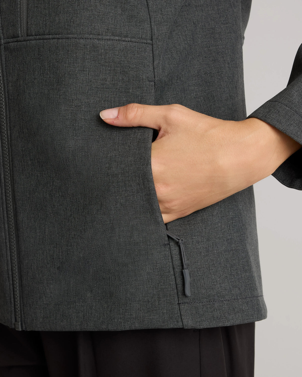 Softshell Fleece-Lined Full-Zip Jacket - XS / Heather Deep Navy