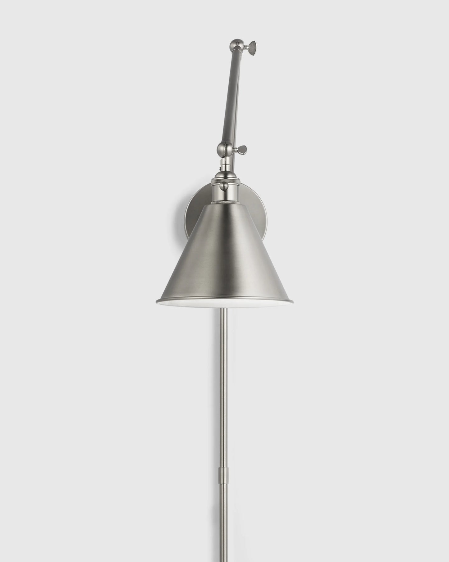 Articulating Double Arm Steel Wall Sconce - One Size / Silver