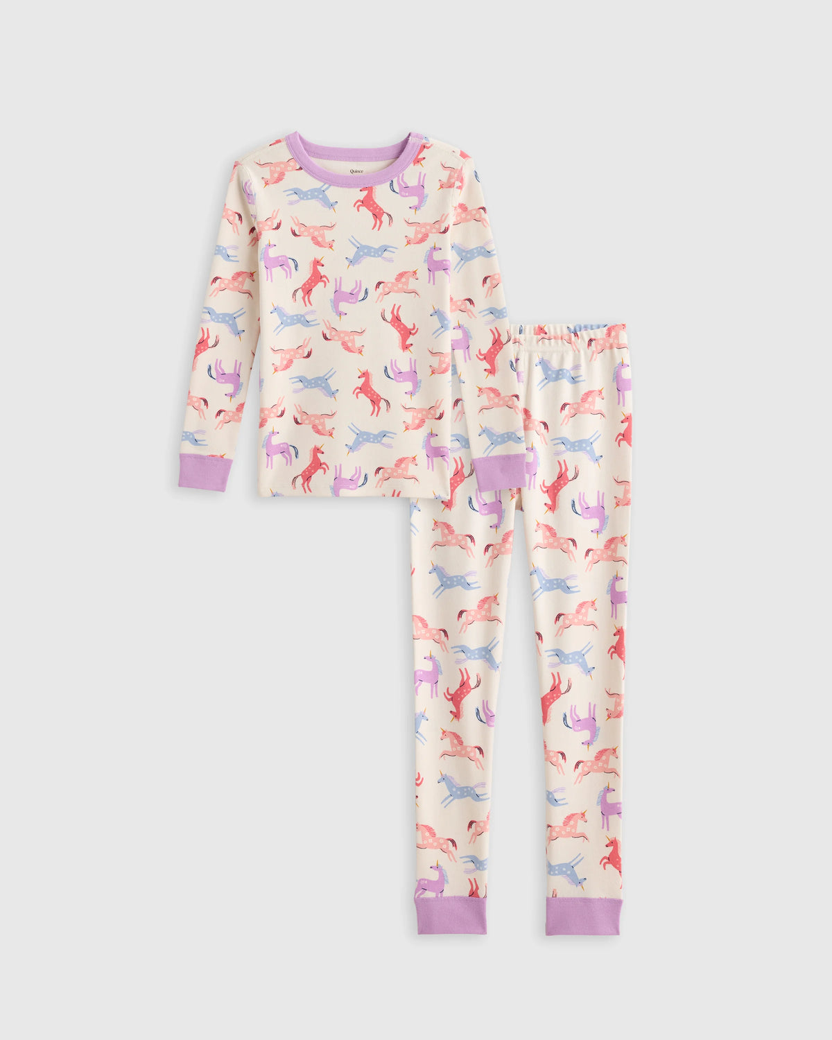 100% Organic Cotton Long Sleeve and Pant Pajama Set - 2T / Navy Stripe