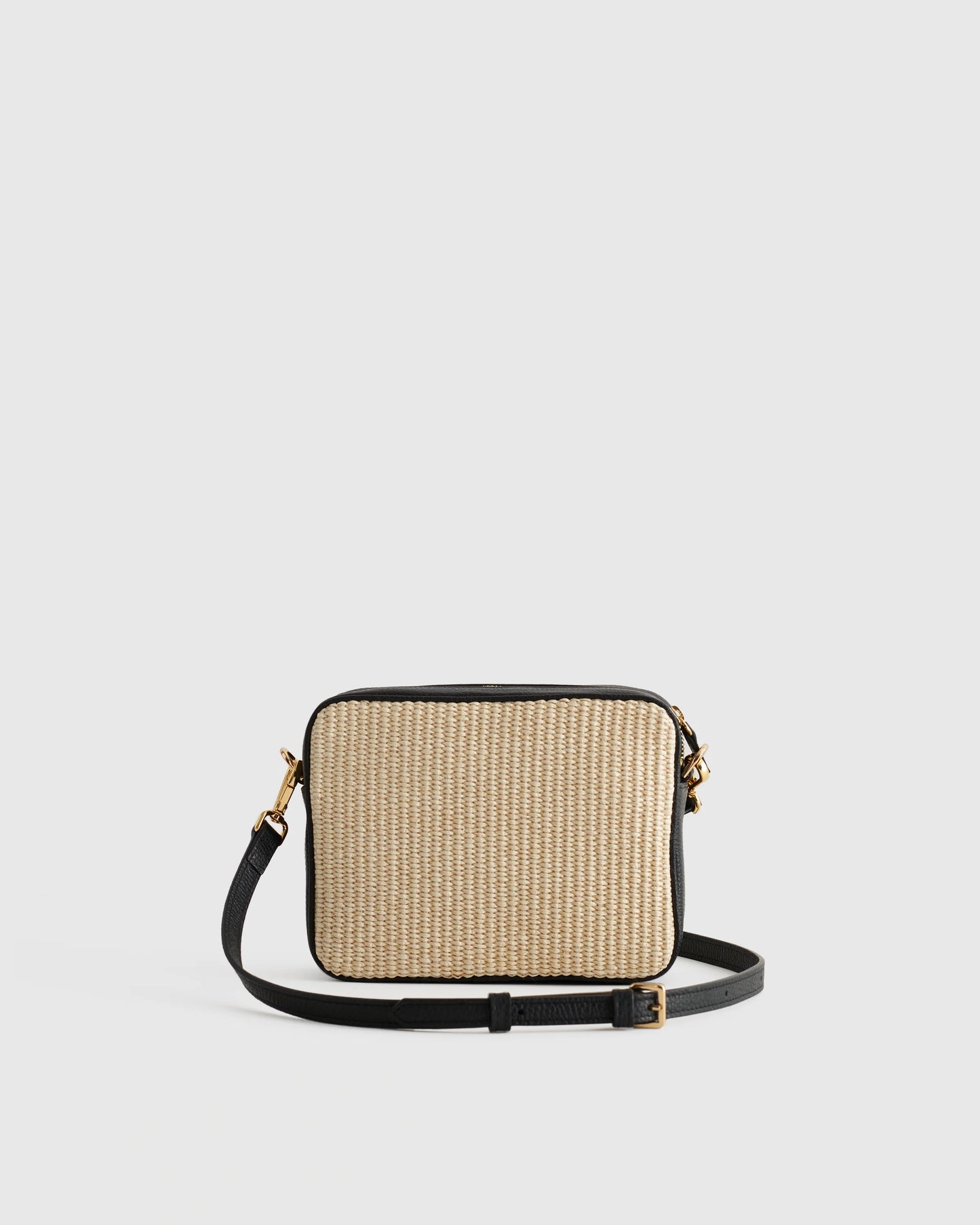 Italian Leather & Raffia Crossbody - One Size / Mocha