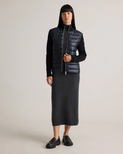 Mixed Media Down and Cashmere Jacket - XS / Oatmilk