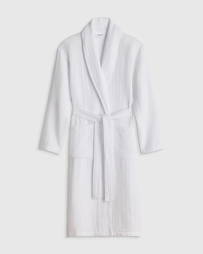 Soft Layered Turkish Cotton Robe - XS / White