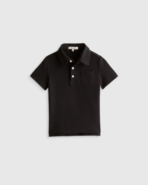 Organic Cotton Short Sleeve Pique Polo 3-Pack - 2T / Black