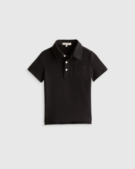 Organic Cotton Short Sleeve Pique Polo 3-Pack - 2T / Black
