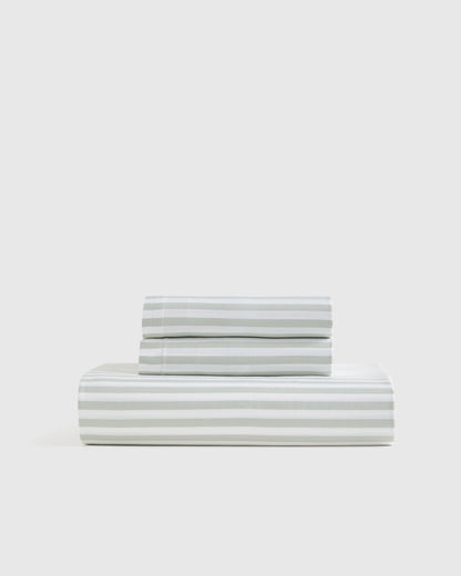 Bamboo Stripe Fitted Sheet Set - Twin / Double Stripe Espresso