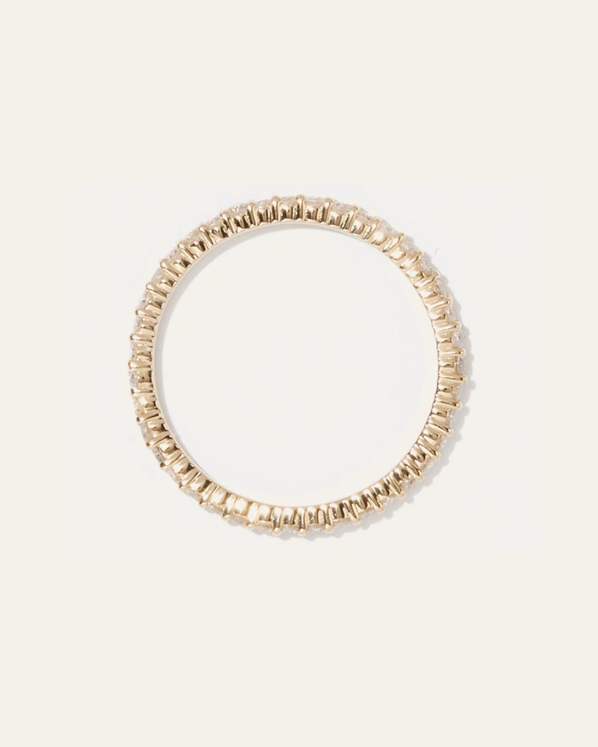 Diamond Shared Prong Eternity Band - 4 / Yellow Gold