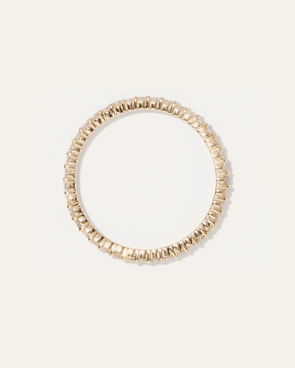 Diamond Shared Prong Eternity Band - 4 / Yellow Gold
