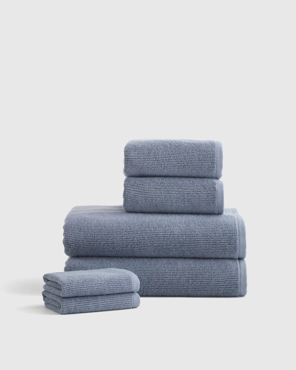 Turkish Ribbed Quick Dry Bath Towel Bundle - One Size / White