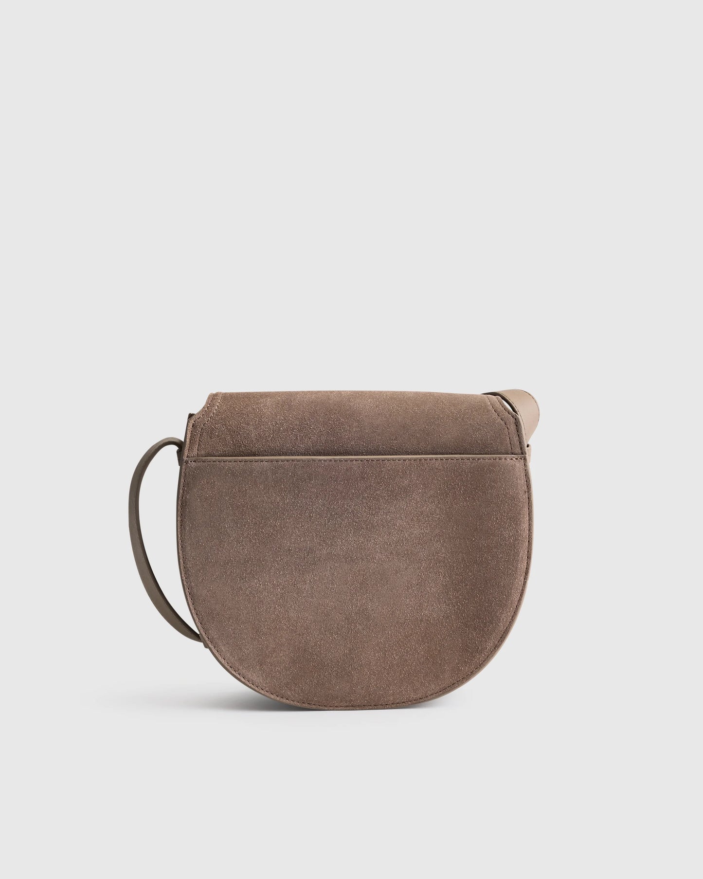 Italian Suede Saddle Bag - One Size / Pebble