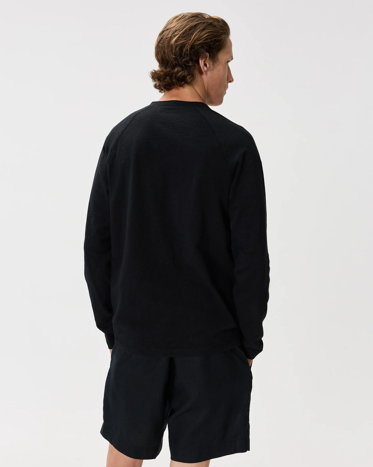 100% Organic Cotton Slub Long Sleeve Henley - S / Deep Navy