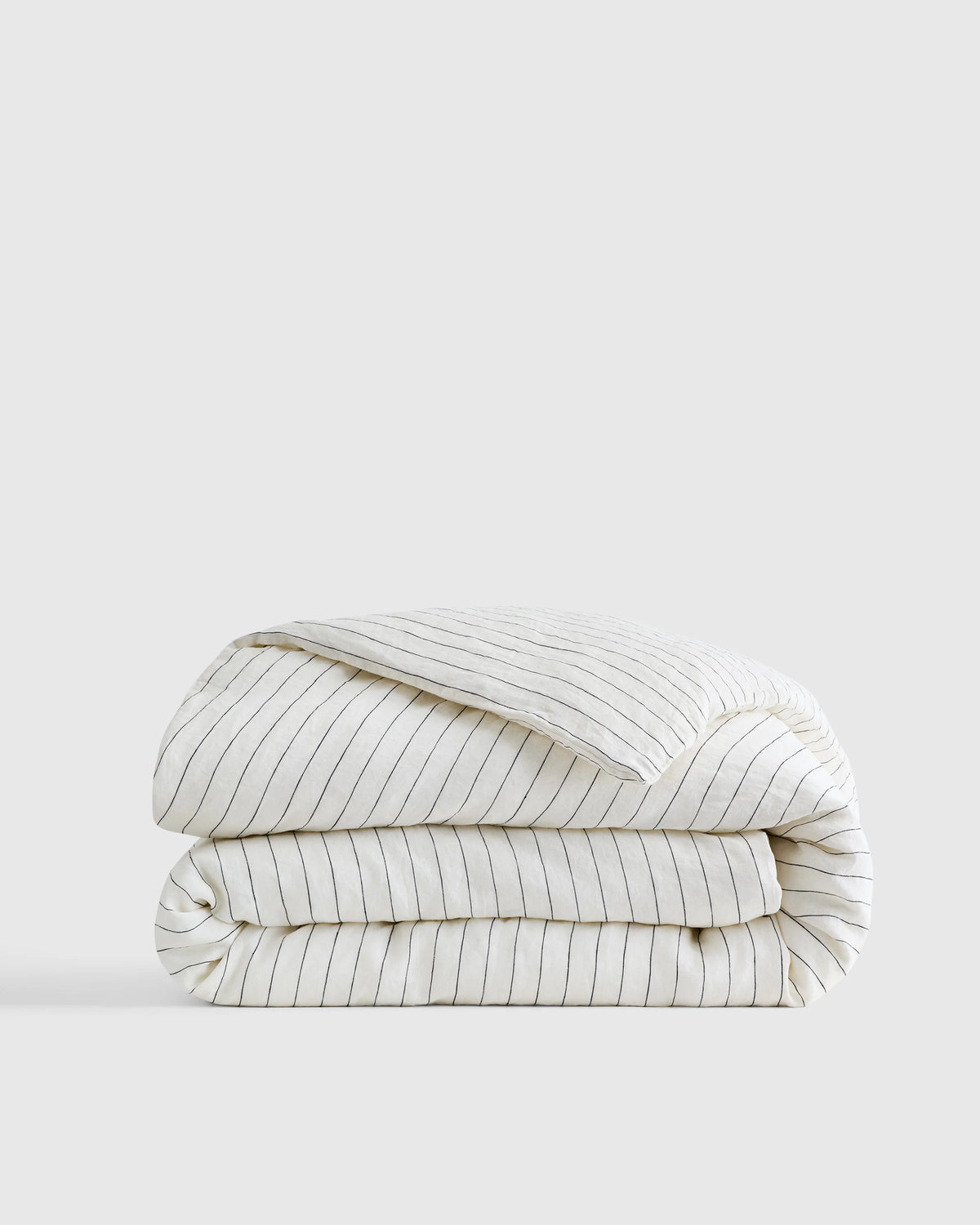 European Linen Stripe Duvet Cover - Twin / Terracotta/White Stripe