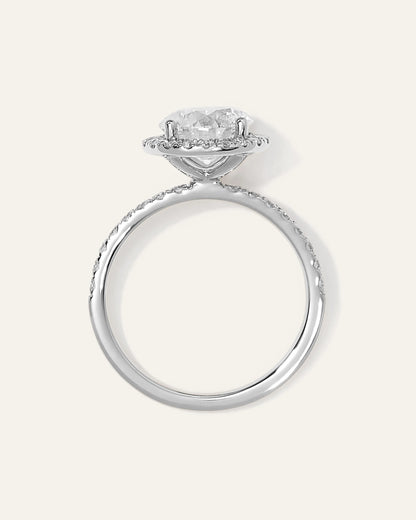 Lab Grown Diamond Round Halo Pave Engagement Ring - 2ct - 4 / Yellow Gold